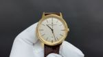 Replica Vacheron Constantin Patrimony Stainless Steel plated Gold Case White Dial Brown Leather Strap 40MM